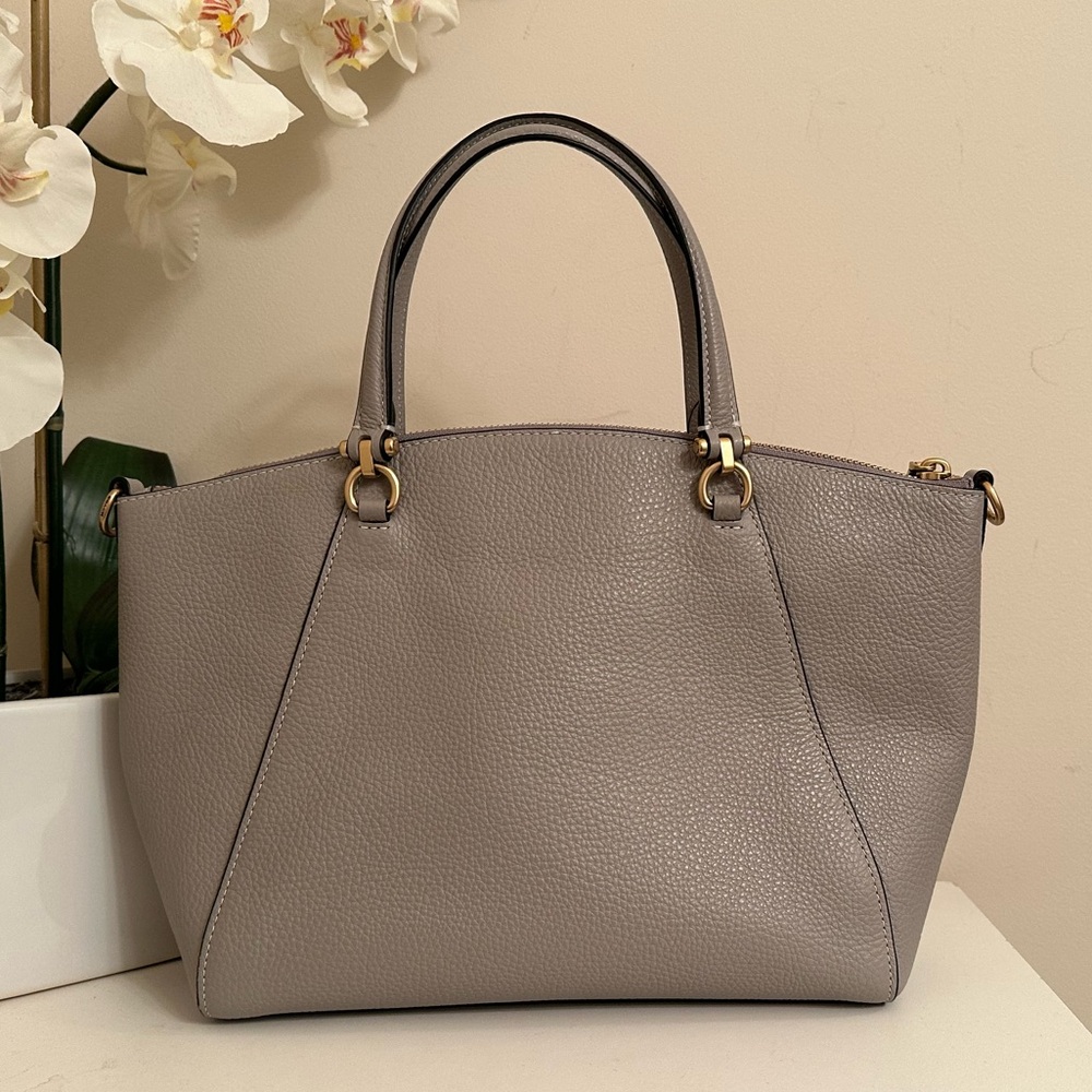 Coach Dove Grey Bella Leather Satchel - Picture 2 of 11